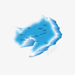 辽宁省地图三维示意城市分素材
