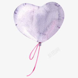 手绘粉紫色气球装饰素材
