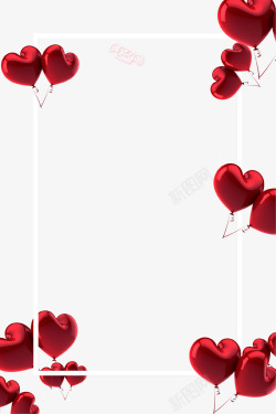 红色爱心气球装饰图案素材