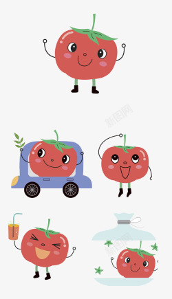 西红柿手绘系列创意插画素材