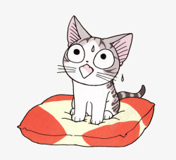 橙色小猫在靠垫上的小猫高清图片
