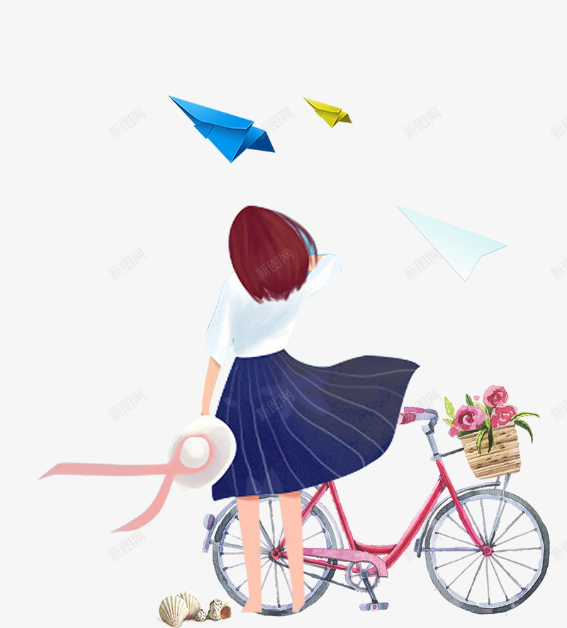 清新少女插画风六月你好海报psd免抠素材_88icon https://88icon.com 六月你好 六月海报 卡通 夏天海报 夏季 女孩 纸飞机 纸飞机图案 自行车