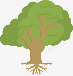 创意大自然绿色植物树木生长元素素材