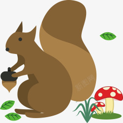 可爱小松鼠卡通动物小松鼠插画高清图片