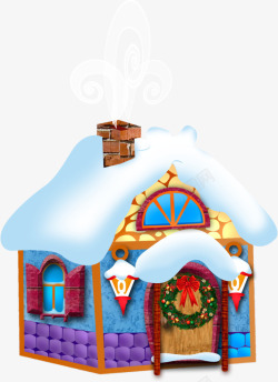 雪地里的小房子素材