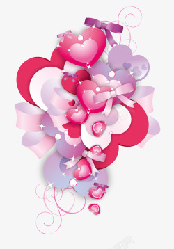 情人节底纹创意珍珠心形花艺高清图片