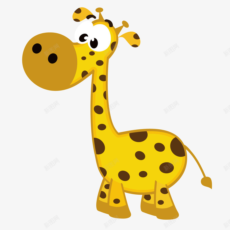 卡通可爱的长颈鹿矢量图ai免抠素材_88icon https://88icon.com 动物园 动物设计 可爱 森林 长颈鹿 黄色 矢量图