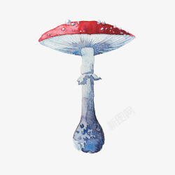 手绘红蘑菇素材