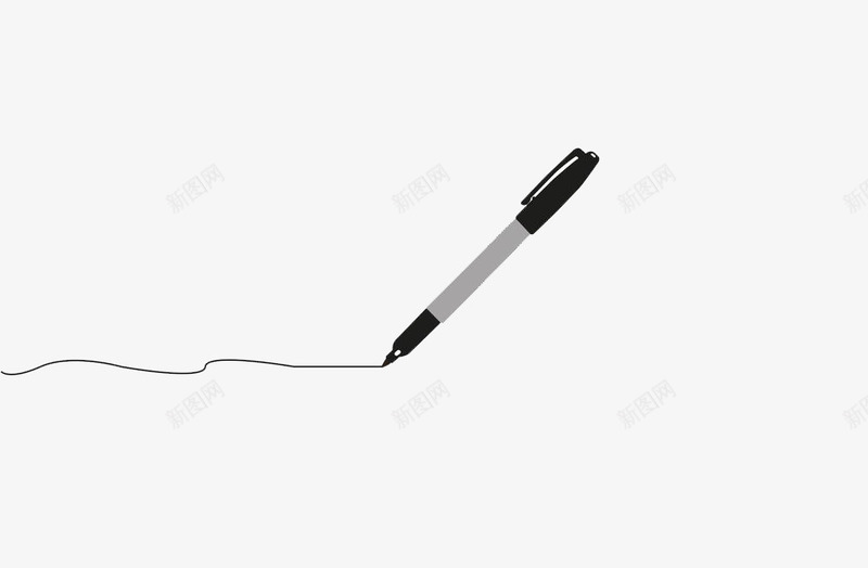 黑白灰简单装饰笔png免抠素材_88icon https://88icon.com 倾斜 写字 涂写 线条 钢笔 钢笔图案