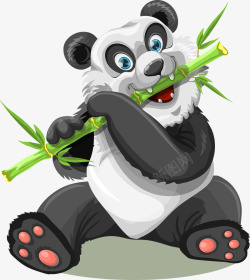熊猫吃竹子素材