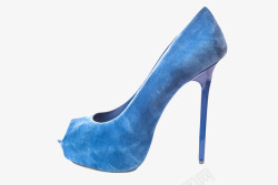 诱惑力蓝色女性增高斑驳包头高跟鞋实物高清图片