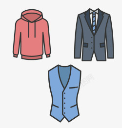 西装马甲服装矢量图高清图片
