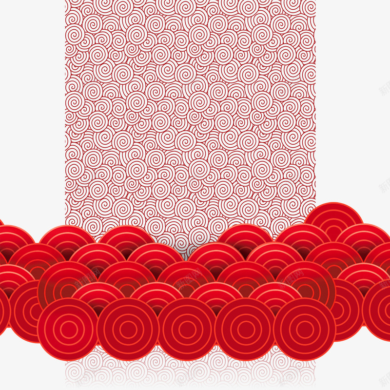 中式祥云朵朵psd免抠素材_88icon https://88icon.com PNG免抠图下载 中式风格 云层 图腾 大红色 过年