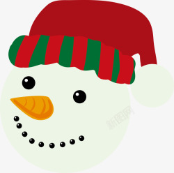 新年快乐小人白色圣诞帽雪人高清图片