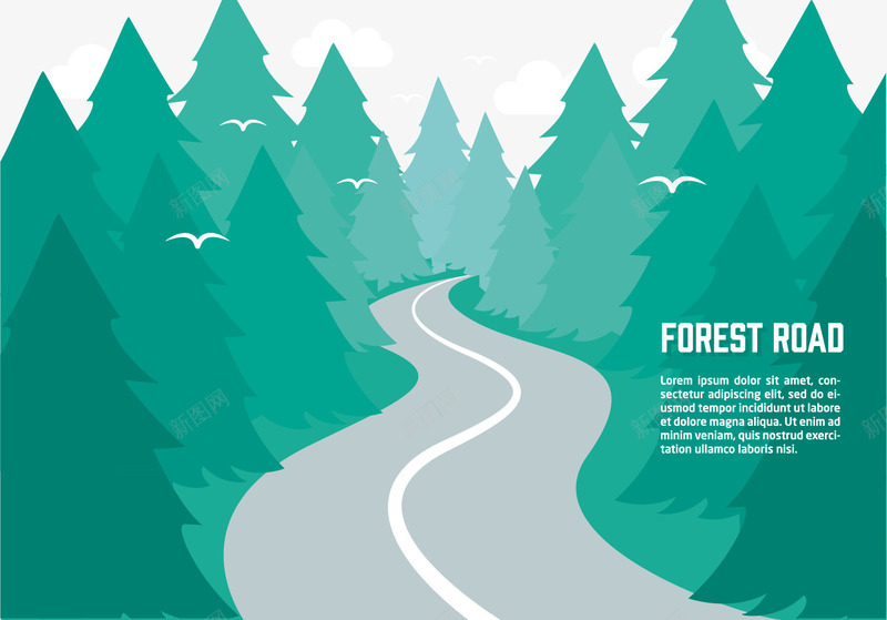森林公路矢量图eps免抠素材_88icon https://88icon.com 公路 森林 素材 绿色 风景 矢量图