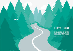 森林公路矢量图素材