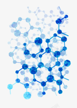 蓝色生物分子矢量图素材