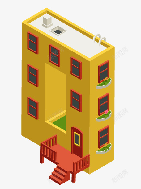 黄色立体建筑学校psd免抠素材_88icon https://88icon.com 学校 建筑 立体 立体插画 黄色 黄色立体建筑学校