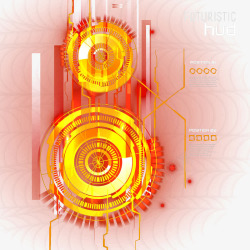 橙色梦幻科技环科技光效光圈高清图片