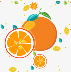 创意夏季水果橙子插画矢量图素材