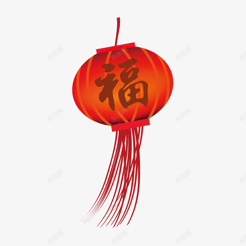 红色福字灯笼矢量图ai免抠素材_88icon https://88icon.com 灯笼 红色 红色灯笼 矢量图