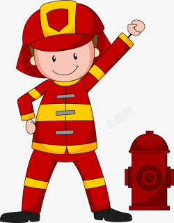 消防员衣服卡通消防员人物插画高清图片