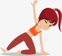 娱乐卡通做瑜伽健身的女孩高清图片