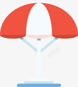 夏天红白色遮阳伞矢量图素材