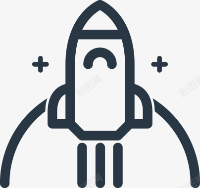 小火箭卡通火箭图标图标