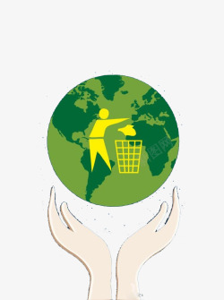 世界节日创意环保垃圾分类插画高清图片