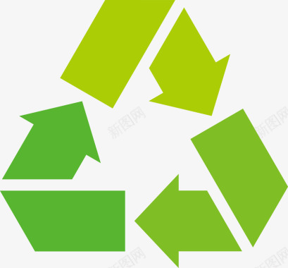绿色彩带循环使用箭头图标图标