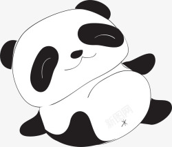 熊猫涂鸦卡通手绘大熊猫图高清图片