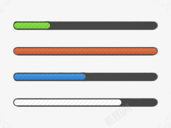 多种颜色进度条psd素材