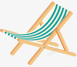 蓝色交叉沙滩椅素材