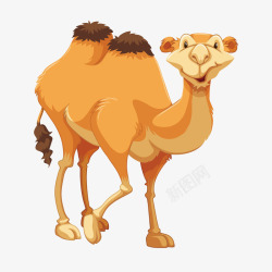可爱骆驼黄色卡通骆驼卡通插画矢量图高清图片