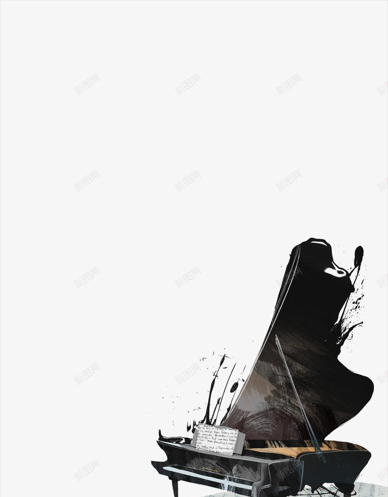 钢琴png免抠素材_88icon https://88icon.com 乐器 乐器插画 手绘钢琴 水墨插画 水墨画 水墨风 钢琴 钢琴插画 音乐世界 音乐元素
