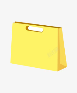 扁平黄色纸袋素材