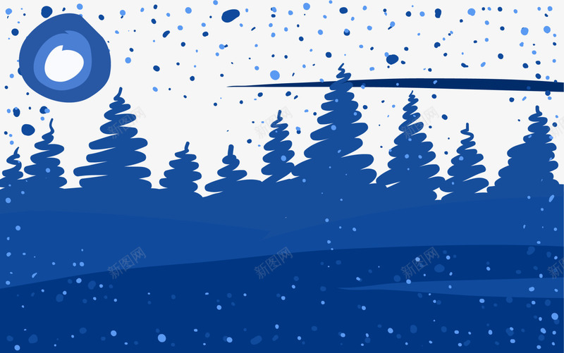 蓝色圣诞树背景png免抠素材_88icon https://88icon.com 冬天 冬季 圣诞快乐 圣诞树 树木 蓝色背景 边框纹理 雪地
