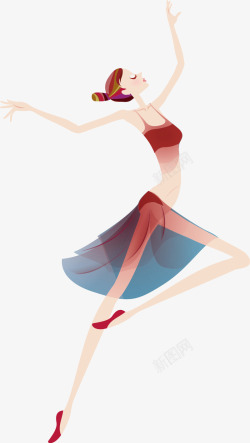 芭蕾少女卡通跳舞的女孩高清图片