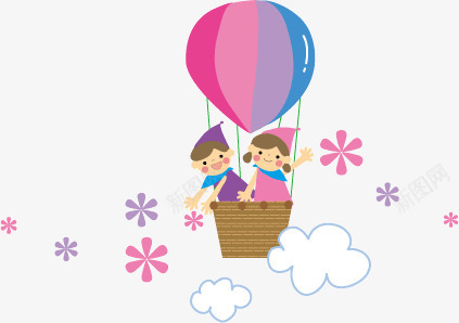 座着热气球的孩子png免抠素材_88icon https://88icon.com 女孩 男女生 男孩