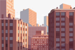 线条城市插画风景城市楼群风景插画矢量图高清图片