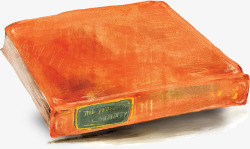 橙色油画手绘书籍插画素材