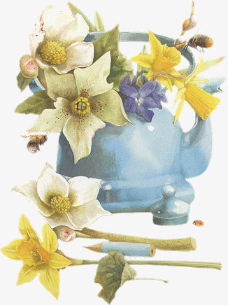 花饰梦幻元素唯美花壶png免抠素材_88icon https://88icon.com 卡通花图片 卡通花饰剪影 唯美 复古 手绘花饰图案 梦幻图片 森林系 花壶 花朵