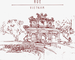 越南城市插画素材