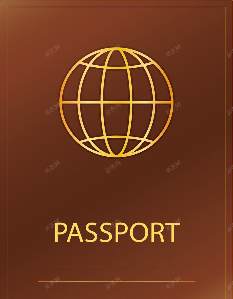 棕色的旅游度假护照矢量图ai免抠素材_88icon https://88icon.com 出国护照 护照 旅游季 旅游度假 旅游护照 矢量png 矢量图