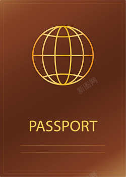 棕色的旅游度假护照矢量图素材