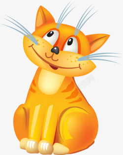 黄色卡通猫咪素材