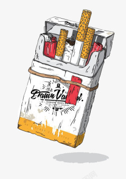 香烟卡通人物手绘香烟高清图片