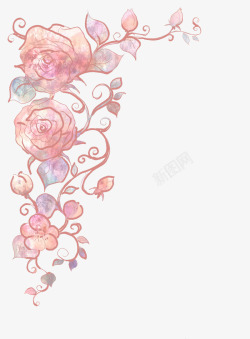 水彩画玫瑰手绘花朵高清图片