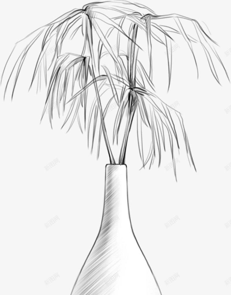 手绘室内黑色竹子摆件png免抠素材_88icon https://88icon.com 室内 摆件 竹子 黑色